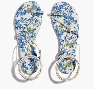 Alice + Olivia Tkees Floral Blue and White Jo Sandals - Eve Ditsy